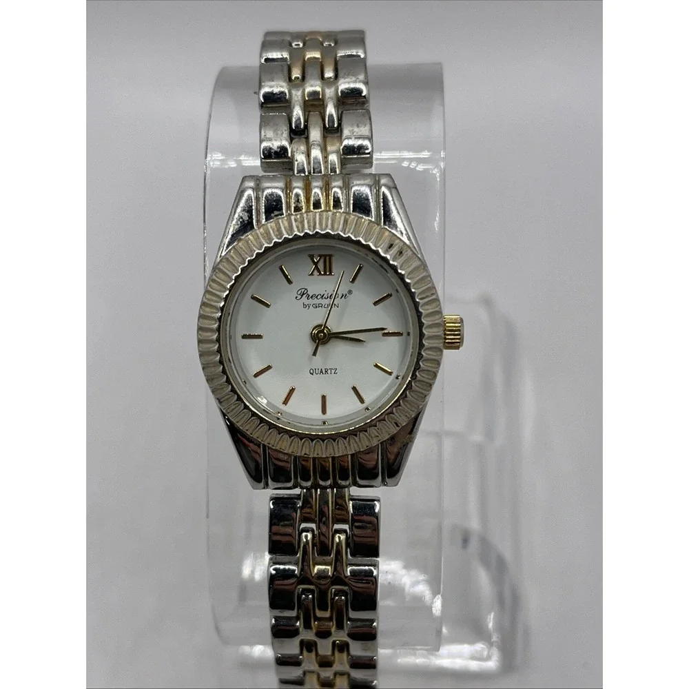 Gruen Precision Women's Watch 24mm Silver Gold Two Tone 7.25